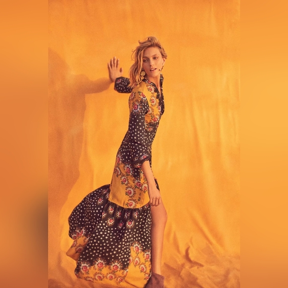 Farm Rio Floral-blocked Maxi Dress - Picture 4 of 9